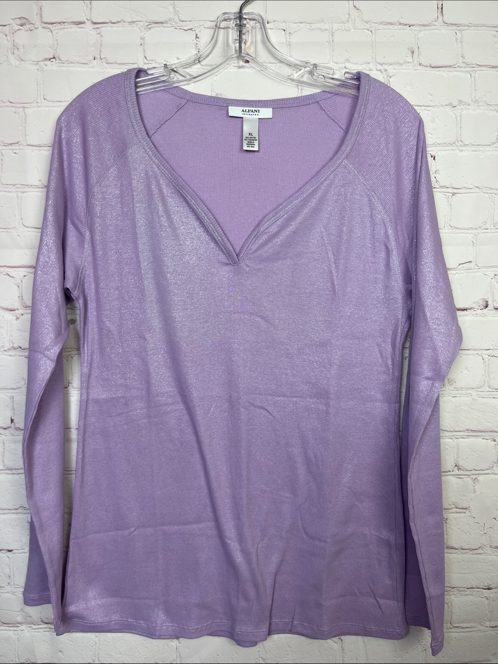 Alfani Intimates Long Sleeve and Pants Pajama Set in Lilac - Picture 2 of 12